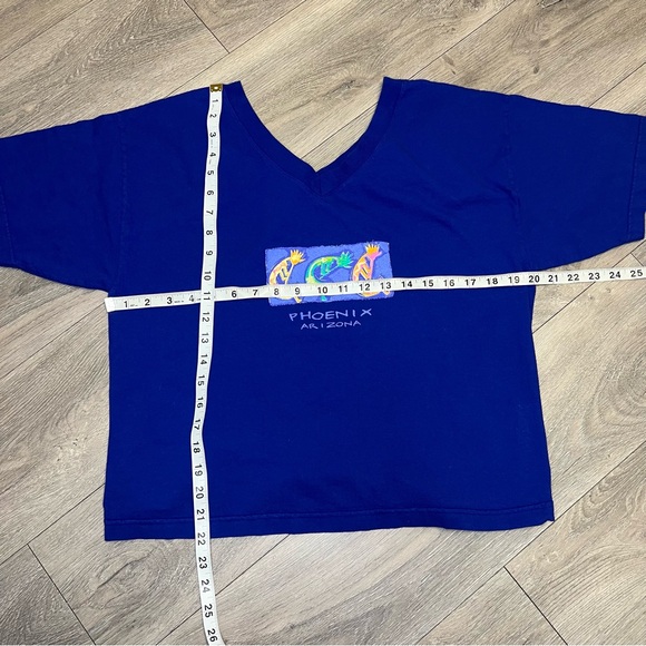 ICanToo Sport PHX Arizona Shirt One Size Wide Shoulder Blue Kokpoelli VTG - Picture 2 of 5